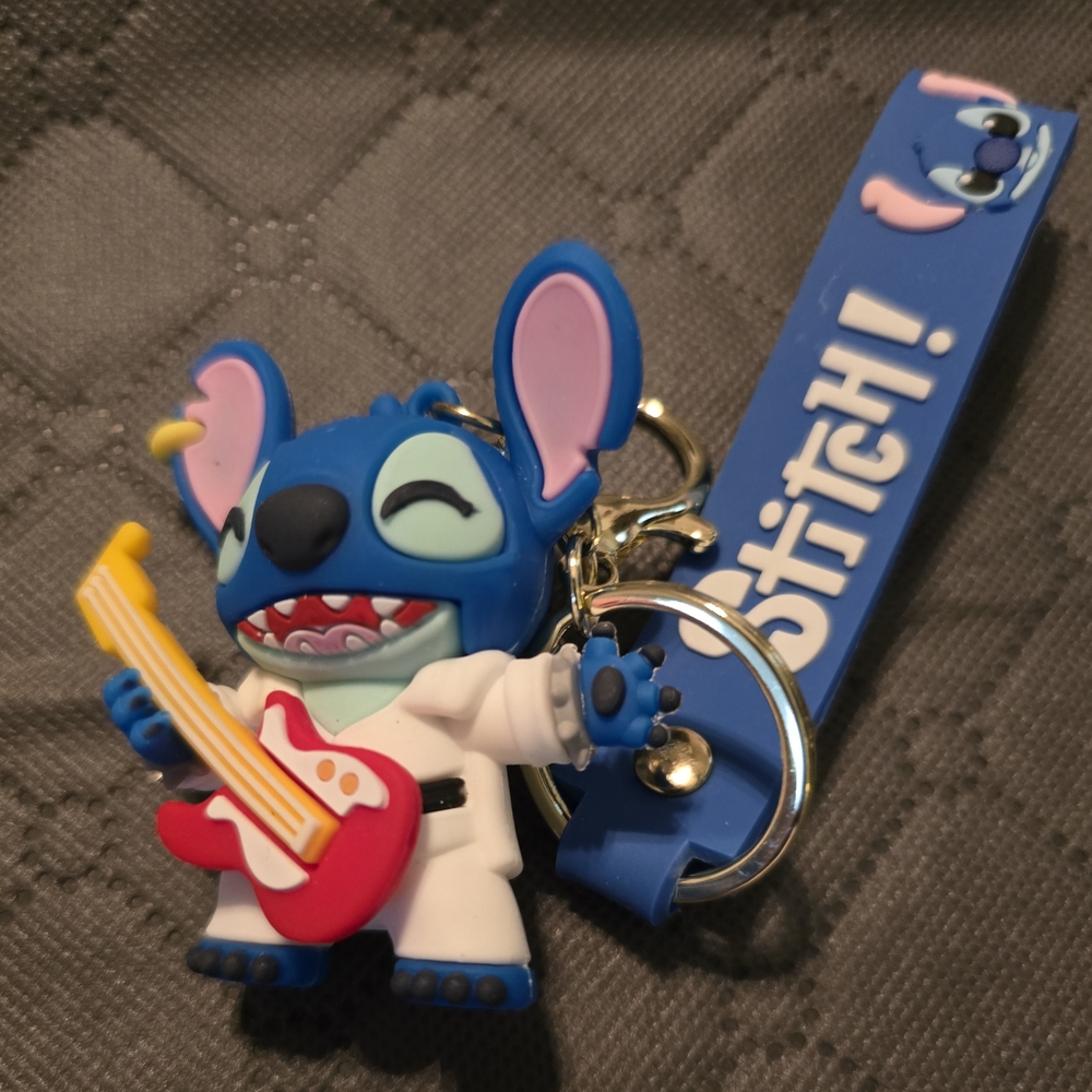 Stitch Key Ring/Purse Charm with Guitar